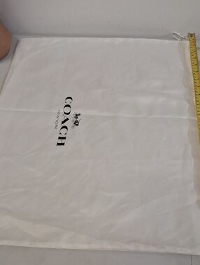 Coach White Drawstring Logo Dust Bag